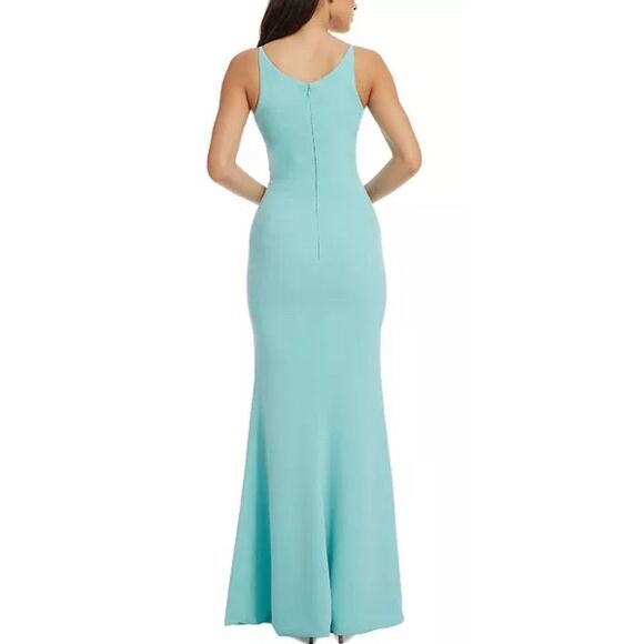 DRESS THE POPULATION High-Slit Evening Gown in Tranquil Blue New With Tags Size - Picture 2 of 8